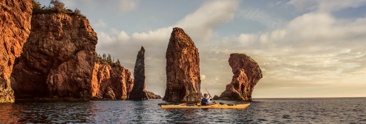 The three sisters located off the coast of Chignecto Provincial Park